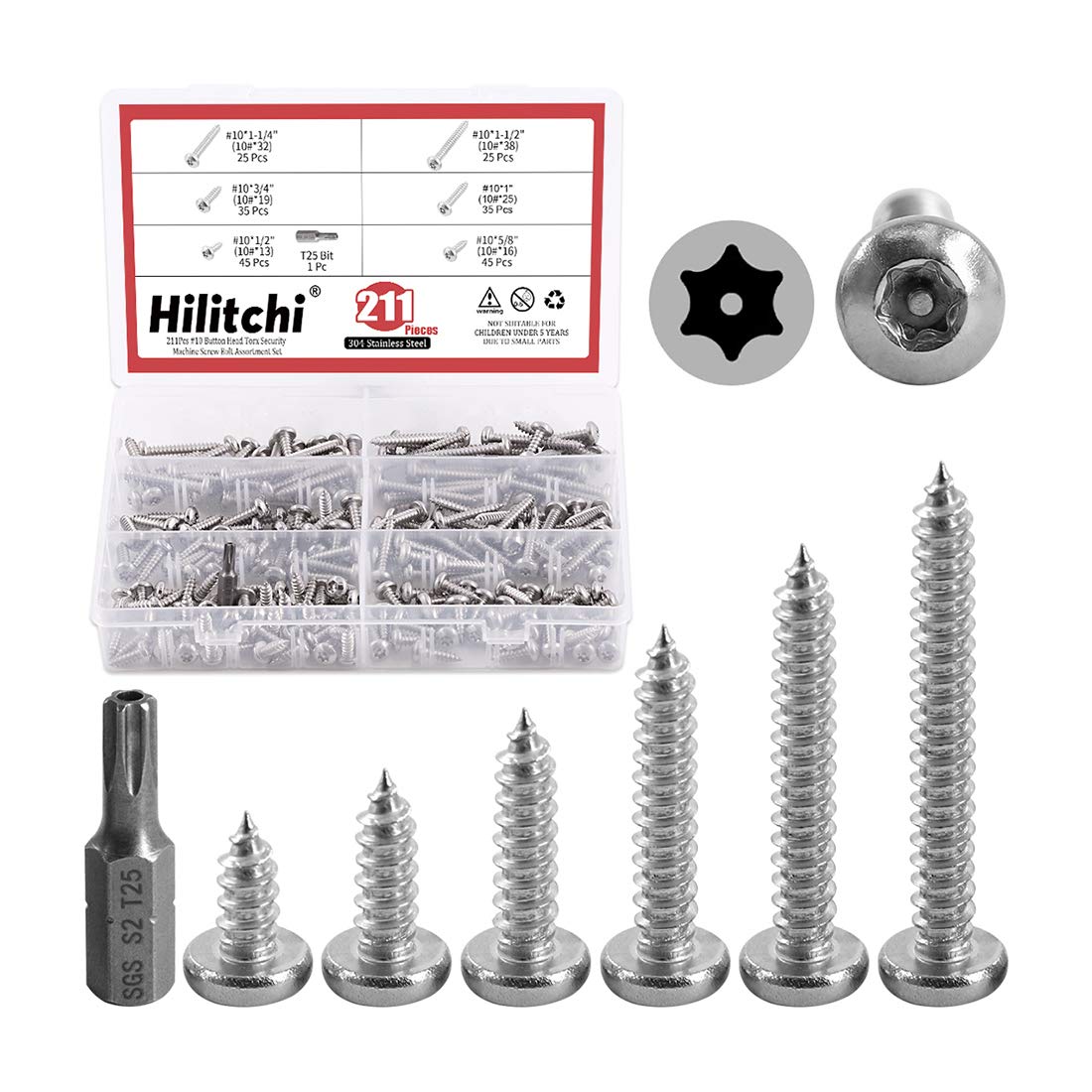 Amazon.com: Hilitchi Stainless Steel Button Head Torx Sheet Metal